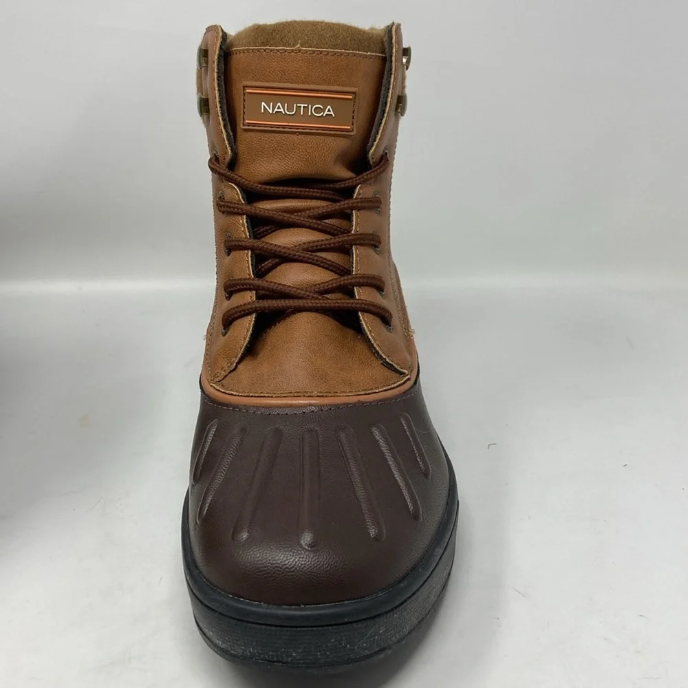 NWT Nautica Duck Brown Padden Waterproof Insulated Lace Up Vegan Boots Size 10